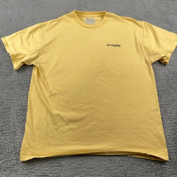 Columbia PFG Shirt Mens Large Yellow Graphic T Performance Fishing Gear Tee - Picture 2 of 8